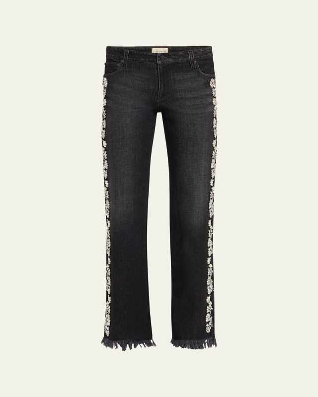 Roxie Embellished Straight-Leg Jeans